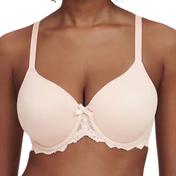 Chantelle C32860 Rive Gauche Full Coverage T-shirt Rose Petal Nude Bra – Sz 38D - Picture 1 of 13